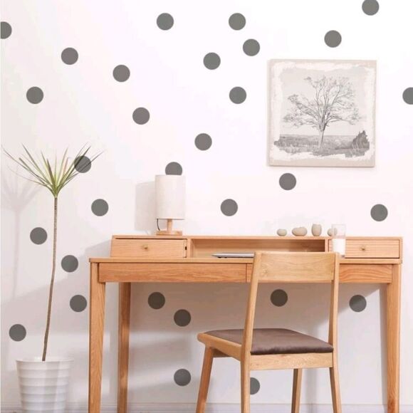 Grey Polka Dot Wall Stickers - Picture 1 of 6
